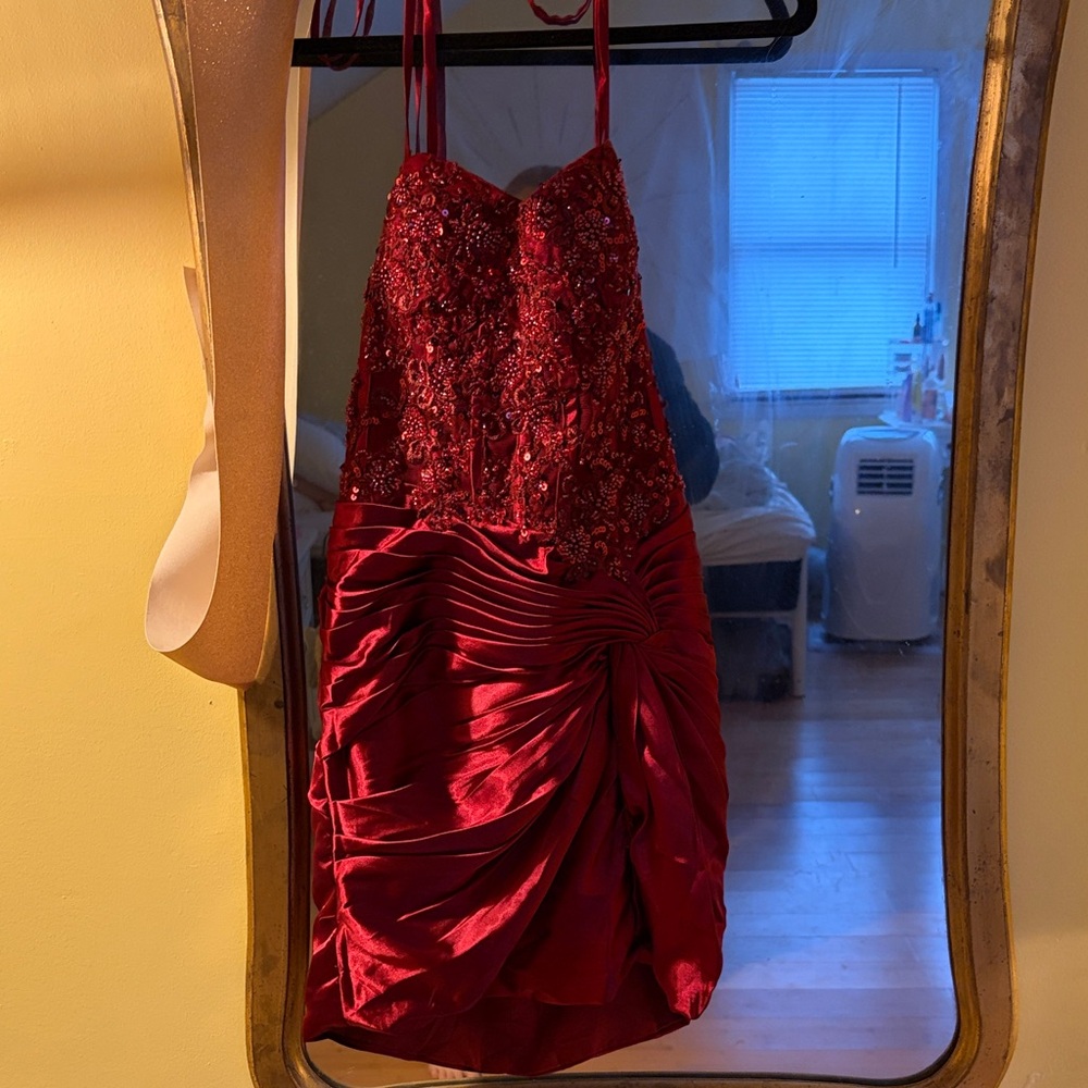 Elegant Burgundy Cocktail Dress